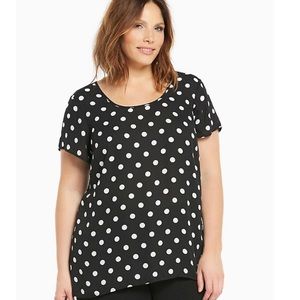 Polka Dot Georgette Hi-Low Blouse - NWT